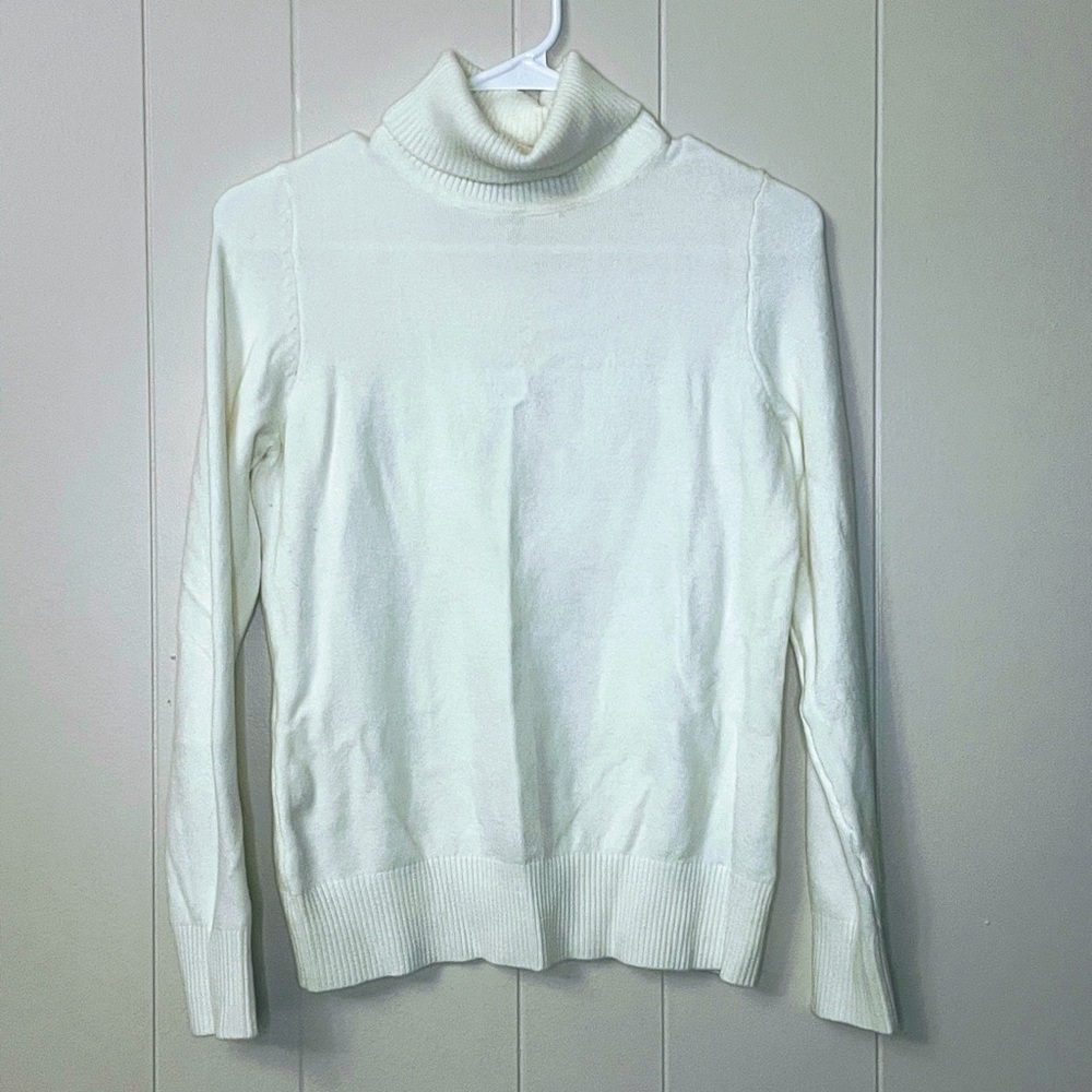 French Connection Women's Cream Turtleneck Sweater